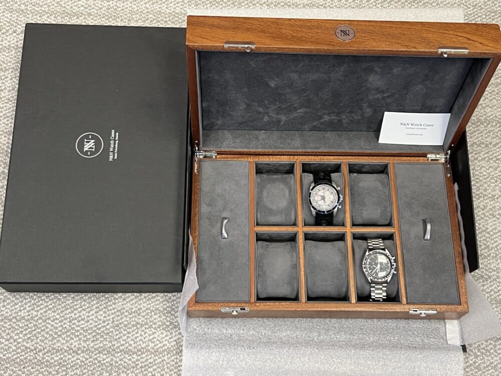 N & N Watch Case Redwood and Soft Material for your watch collection Luxury Watch Box Holds 6 Watches and Accessories