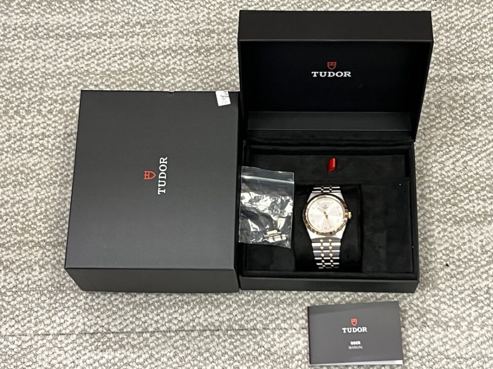 Tudor Royal Day Date 18k Gold / Steel Automatic Silver Dial 41mm M28603 Box Booklet