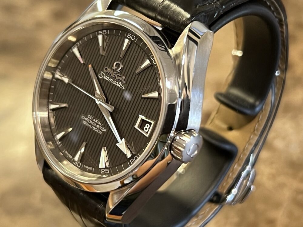 Omega Seamaster Aqua Terra 150M CHRONOMETER 38.5mm Grey Dial on Leather Strap with Deployed Buckle 231.13.39.21.06.001