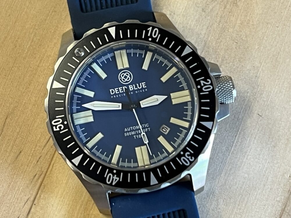 Deep Blue Daynight Scuba T100 44mm Automatic 500M Dial Blue Diver's Watch