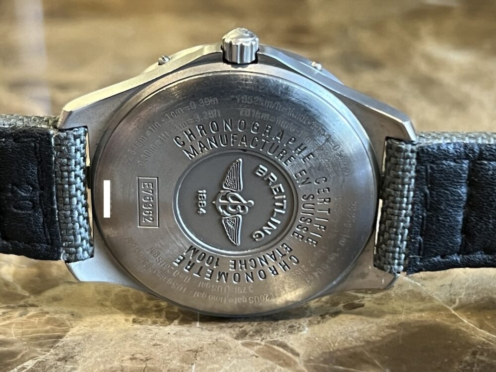 Breitling Aerospace Titanium 40mm Super Quartz on a military strap model E75362