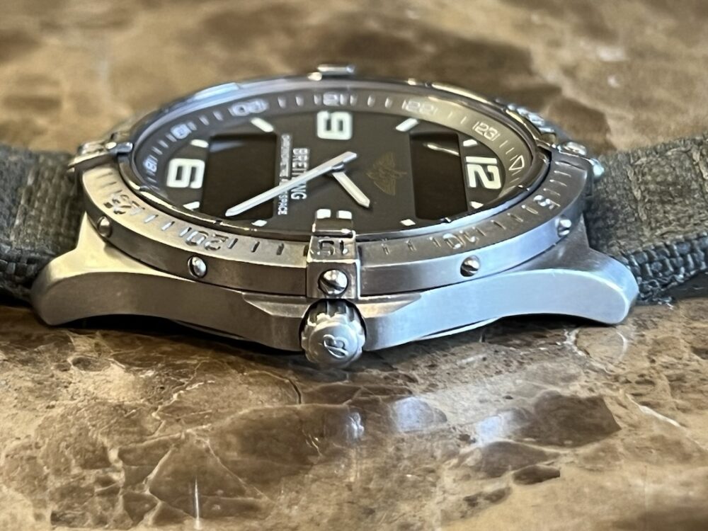 Breitling Aerospace Titanium 40mm Super Quartz on a military strap model E75362