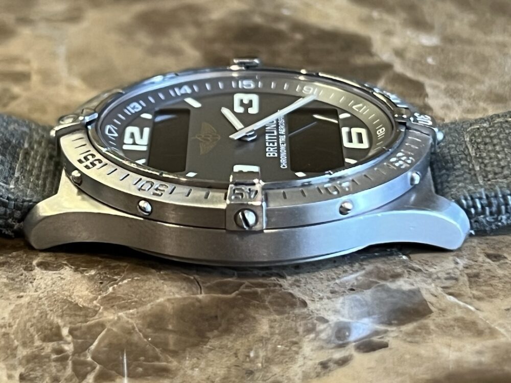 Breitling Aerospace Titanium 40mm Super Quartz on a military strap model E75362