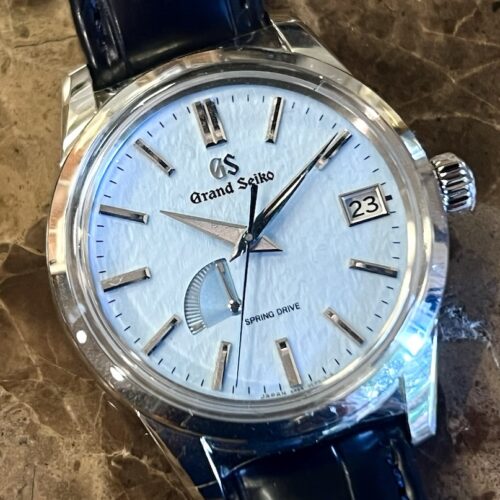 Grand Seiko Elegance Spring Drive with Power Reserve Indicator Blue Snow Flake 40mm Box Papers SBGA407