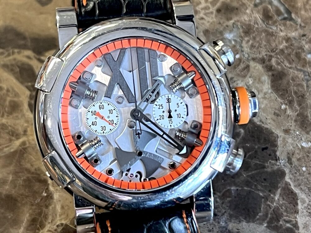 Romain Jerome Titanic DNA Steampunk Chronograph Orange 50mm Automatic Skeleton Dial JR.T.CH.SP.005.03