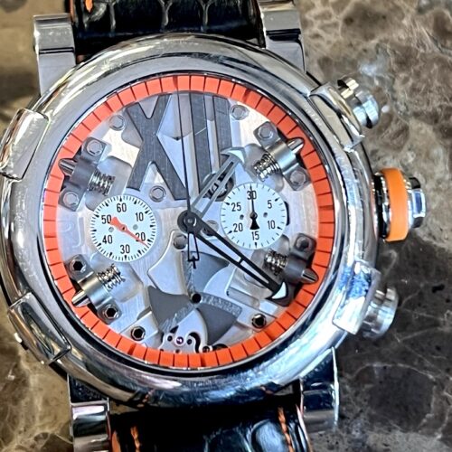 Romain Jerome Titanic DNA Steampunk Chronograph Orange 50mm Automatic Skeleton Dial JR.T.CH.SP.005.03