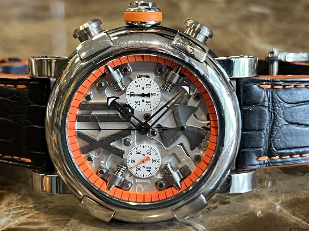 Romain Jerome Titanic DNA Steampunk Chronograph Orange 50mm Automatic Skeleton Dial JR.T.CH.SP.005.03