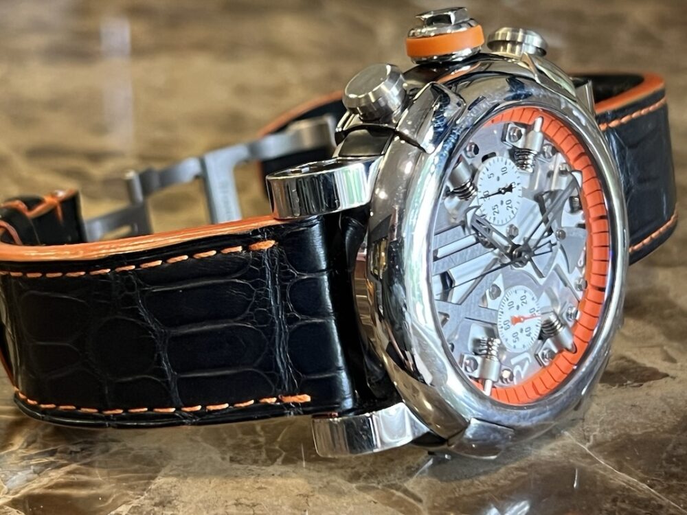 Romain Jerome Titanic DNA Steampunk Chronograph Orange 50mm Automatic Skeleton Dial JR.T.CH.SP.005.03