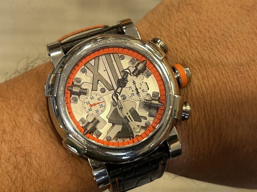 Romain Jerome Titanic DNA Steampunk Chronograph Orange 50mm Automatic Skeleton Dial JR.T.CH.SP.005.03