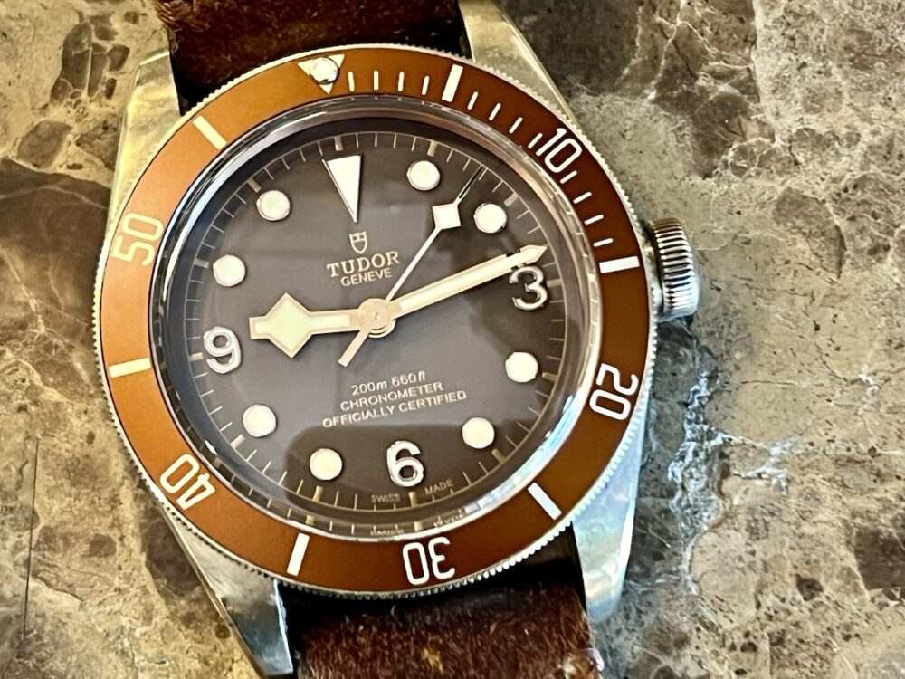 Tudor Black Bay Bronze 43mm Automatic Brown Root-Beer Dial Leather Strap 79250BM Box Papers Card