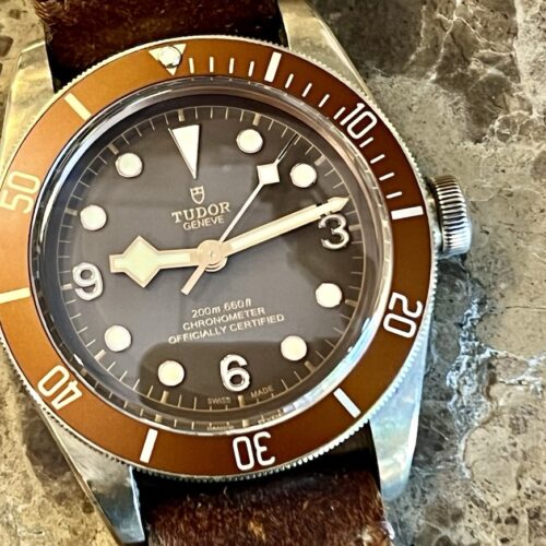 Tudor Black Bay Bronze 43mm Automatic Brown Root-Beer Dial Leather Strap 79250BM Box Papers Card