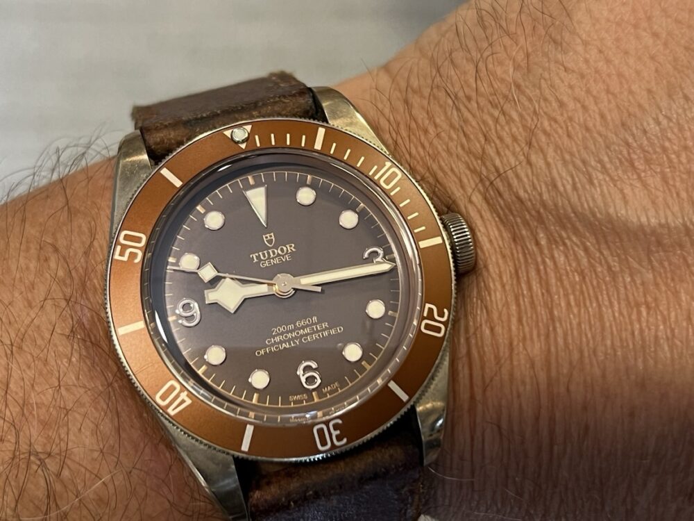 Tudor Black Bay Bronze 43mm Automatic Brown Root-Beer Dial Leather Strap 79250BM Box Papers Card