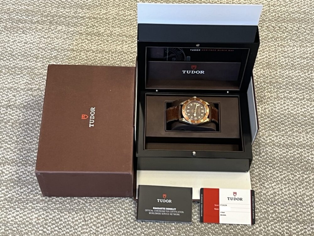 Tudor Black Bay Bronze 43mm Automatic Brown Root-Beer Dial Leather Strap 79250BM Box Papers Card