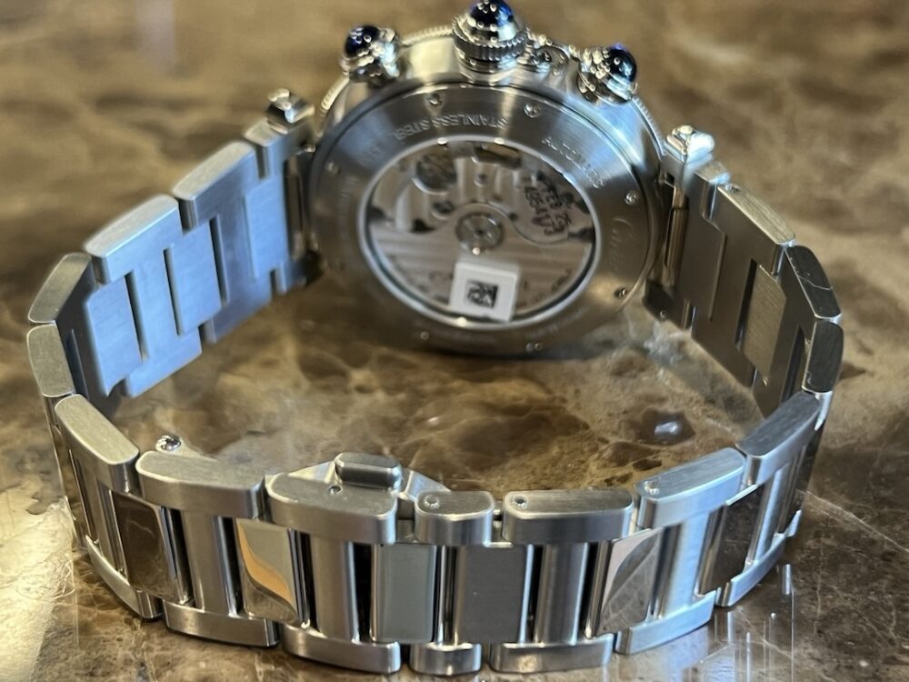 Cartier CARTIER Pasha De Chronograph Automatic 41mm Silver Dial with Steel Bracelet and Strap Box Papers Card WSPA0027