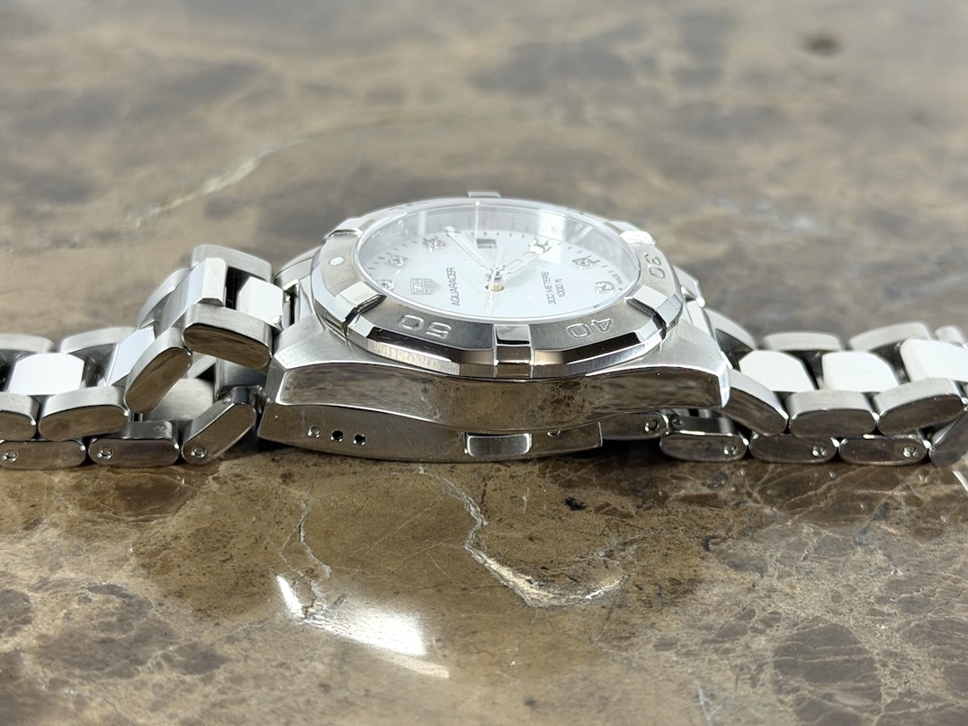 TAG Heuer Aquaracer 32mm Quartz Ladies Mother of Pearl Dial Diamond with Box Papers WBD1314.BA0740