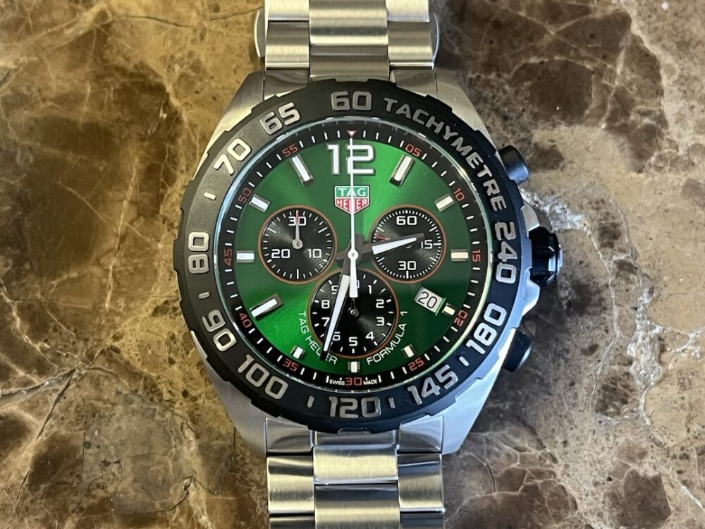 TAG Heuer Formula 1 Chronograph Green Dial 43mm Quartz Box Papers 2024 model CAZ101AP