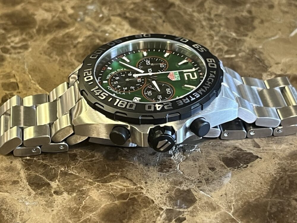 TAG Heuer Formula 1 Chronograph Green Dial 43mm Quartz Box Papers 2024 model CAZ101AP