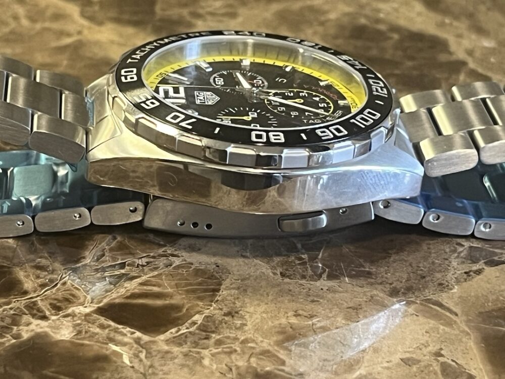 TAG Heuer Formula 1 Chronograph Black Dial Yellow Accents 43mm Quartz Box Papers 2024 model WBD1315