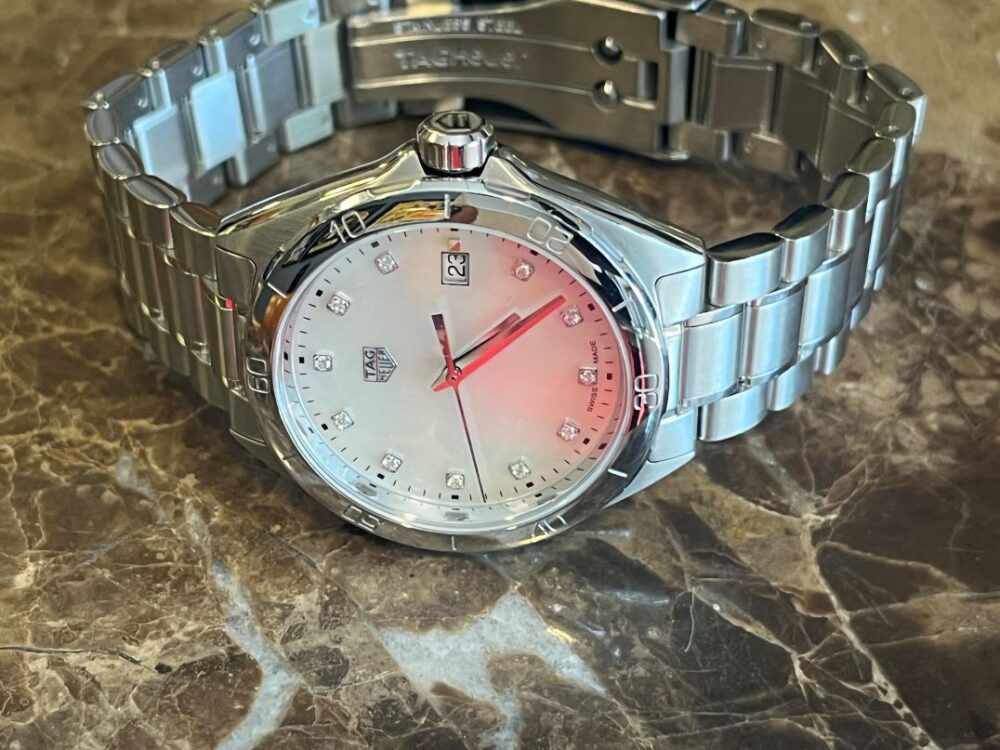 Tag Heuer formula one quartz 35mm mid size mother of pearl dial with box and papers