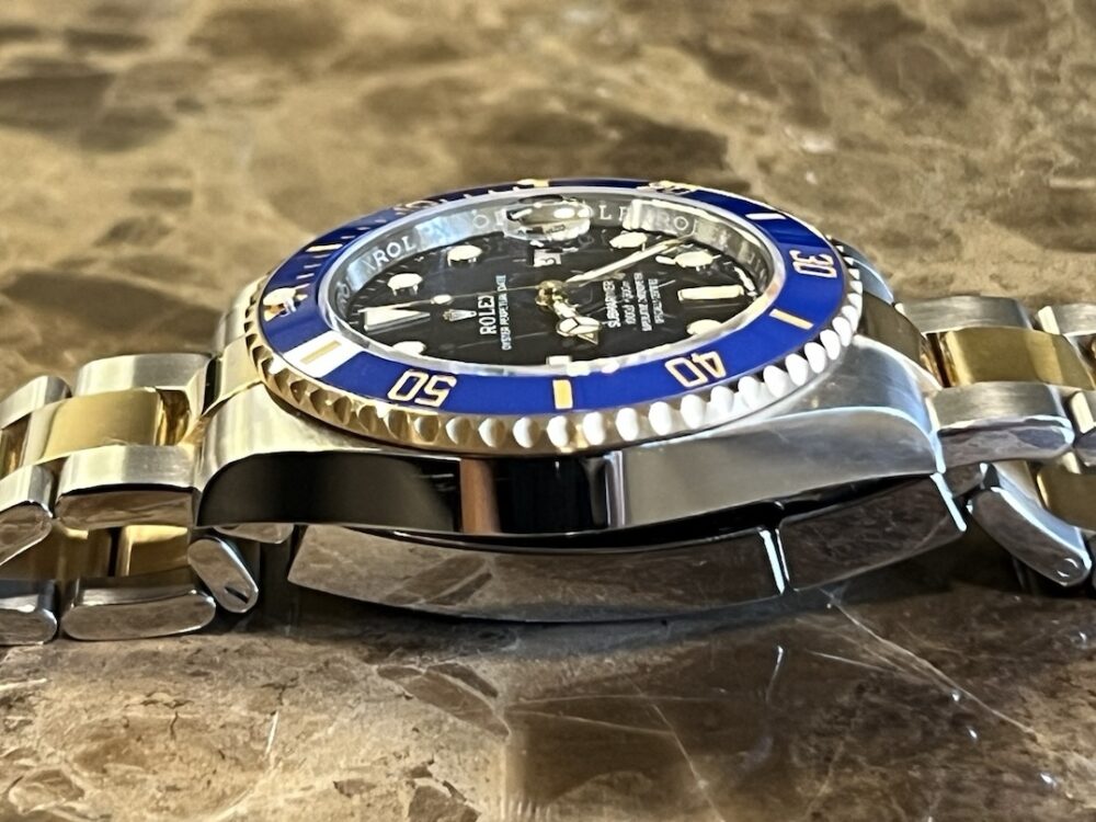 Rolex Submariner 18k Gold / Steel 41mm Automatic with Blue Dial Blue Bezel 126613LB Box Papers MINT