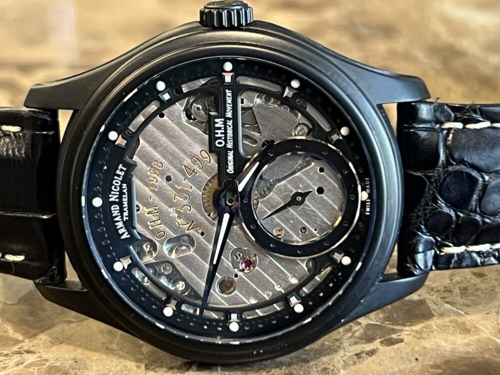 Armand Nicolet L14 Skeleton Tactical PVD 42mm Manual Wind Box Papers A750ANN-NR-P713NR2 SWISS MADE