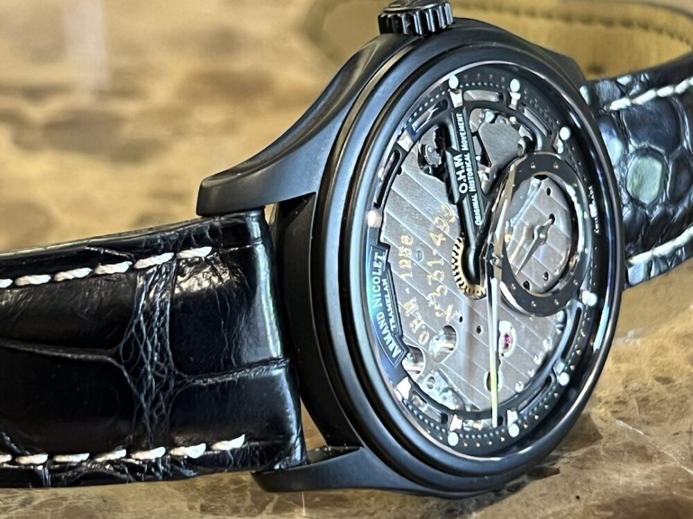 Armand Nicolet L14 Skeleton Tactical PVD 42mm Manual Wind Box Papers A750ANN-NR-P713NR2 SWISS MADE