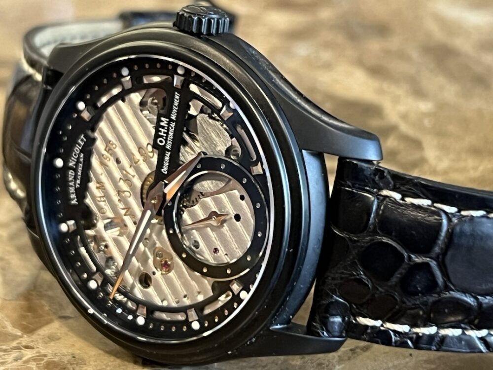 Armand Nicolet L14 Skeleton Tactical PVD 42mm Manual Wind Box Papers A750ANN-NR-P713NR2 SWISS MADE