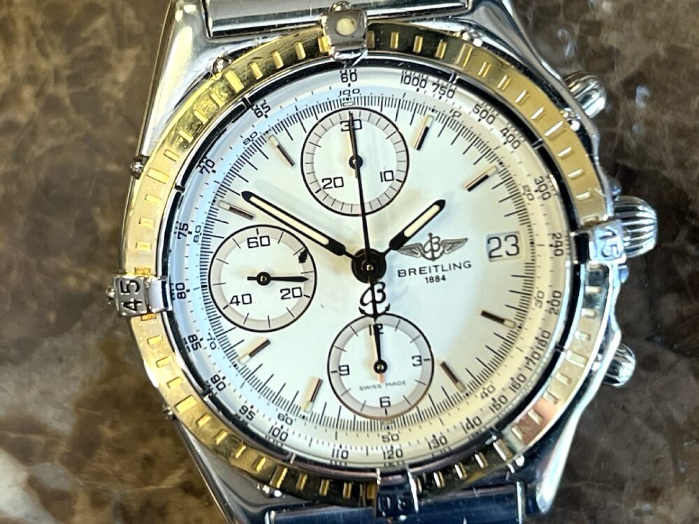 Breitling Chronomat 18k Yellow Gold / Steel 40.5mm Automatic Gold Bezel with Two Tone Pilot Bracelet D13048