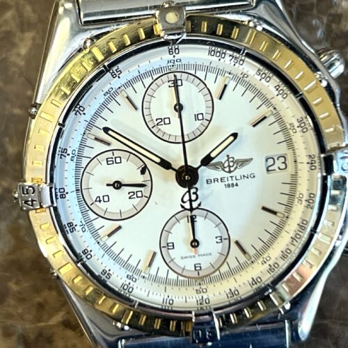 Breitling Chronomat 18k Yellow Gold / Steel 40.5mm Automatic Gold Bezel with Two Tone Pilot Bracelet D13048