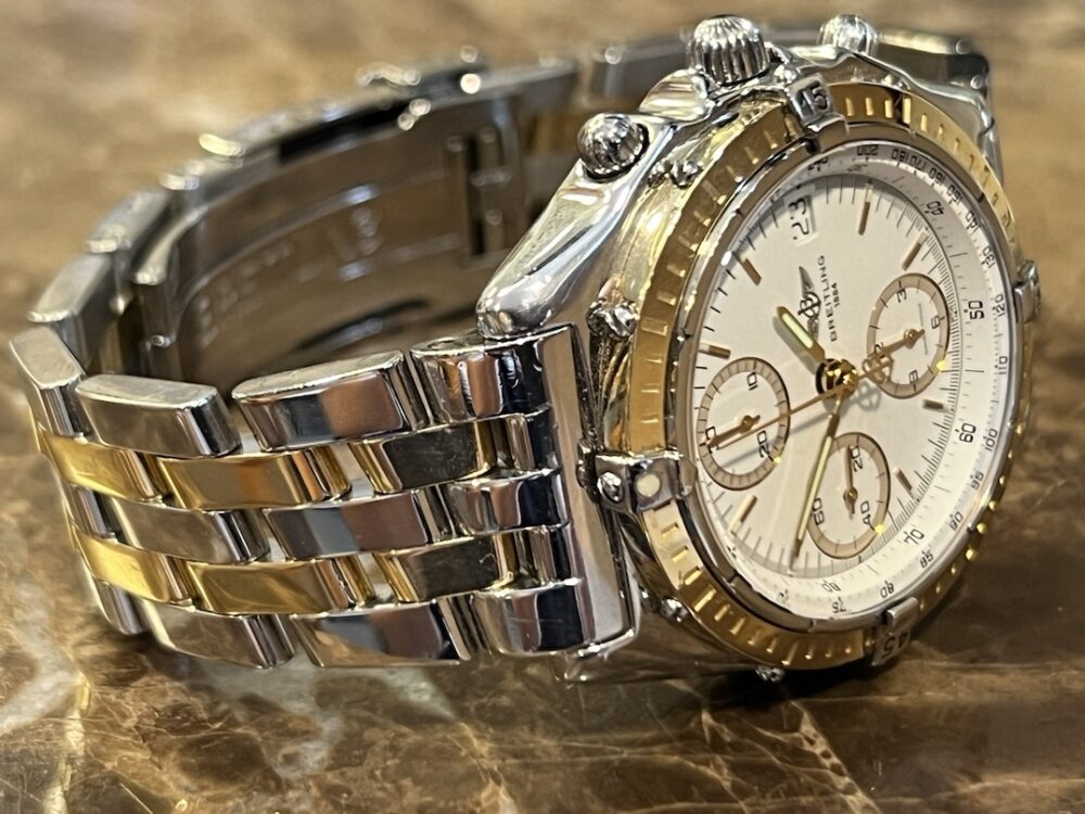 Breitling Chronomat 18k Yellow Gold / Steel 40.5mm Automatic Gold Bezel with Two Tone Pilot Bracelet D13048