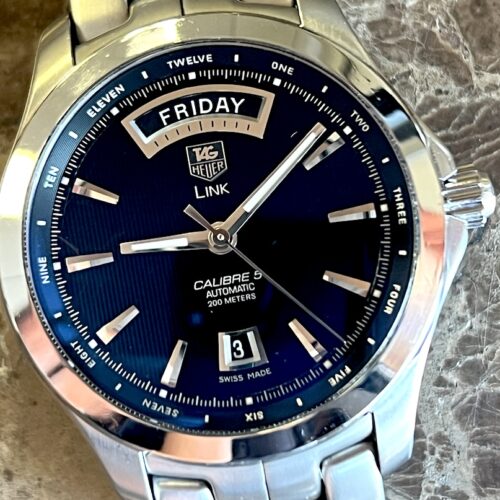 Tag Heuer LINK Day Date Automatic 42mm full size black dial with original papers WFJ2010