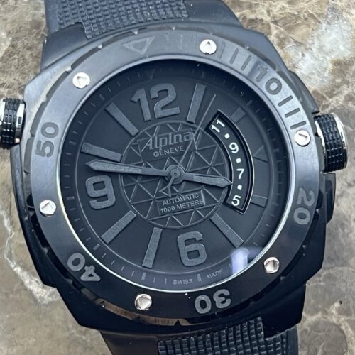 Alpina Black Ocean Extreme Diver Automatic 48mm Black Dial Tactical Dive Watch BLACK-OUT