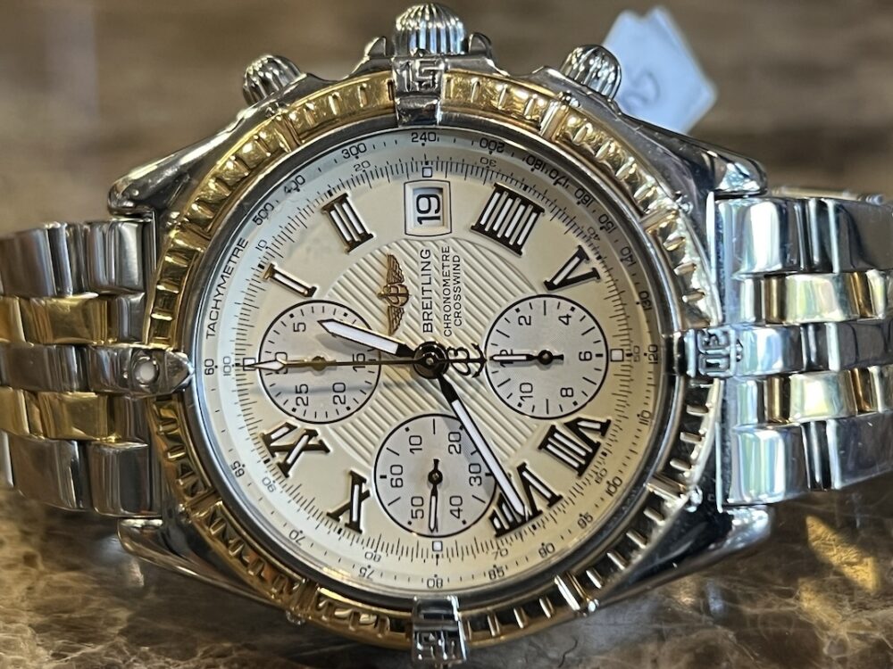 Breitling Crosswind Chronograph 18k Gold / Steel 43mm Automatic Box Papers D13355