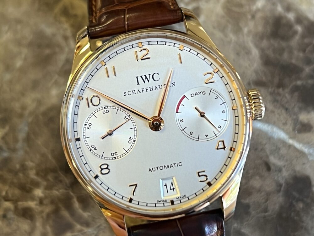 IWC Portugieser 7-Day 18k Rose Gold 42.3mm Automatic with Power Reserve Indicator IW5001-01 with Box