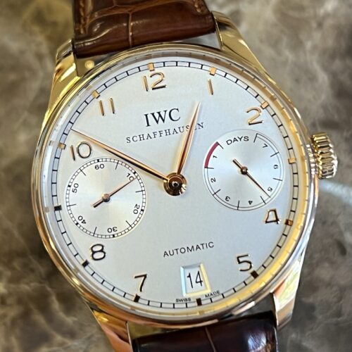 IWC Portugieser 7-Day 18k Rose Gold 42.3mm Automatic with Power Reserve Indicator IW5001-01 with Box