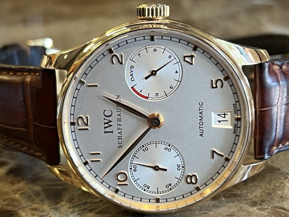 IWC Portugieser 7-Day 18k Rose Gold 42.3mm Automatic with Power Reserve Indicator IW5001-01 with Box