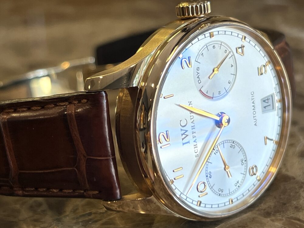 IWC Portugieser 7-Day 18k Rose Gold 42.3mm Automatic with Power Reserve Indicator IW5001-01 with Box