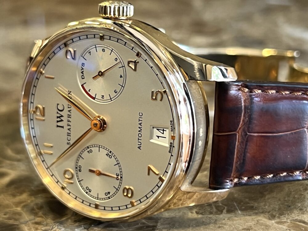 IWC Portugieser 7-Day 18k Rose Gold 42.3mm Automatic with Power Reserve Indicator IW5001-01 with Box