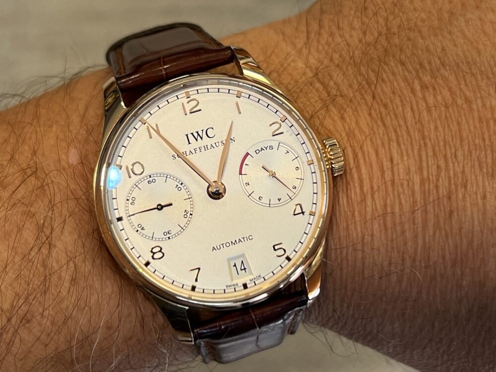 IWC Portugieser 7-Day 18k Rose Gold 42.3mm Automatic with Power Reserve Indicator IW5001-01 with Box