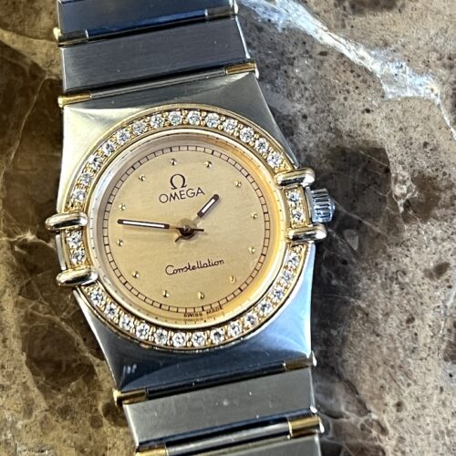 Omega Constellation Mini 18k Gold / Steel Lady 22.5mm Quartz with Factory Diamond Bezel 1367.75.00