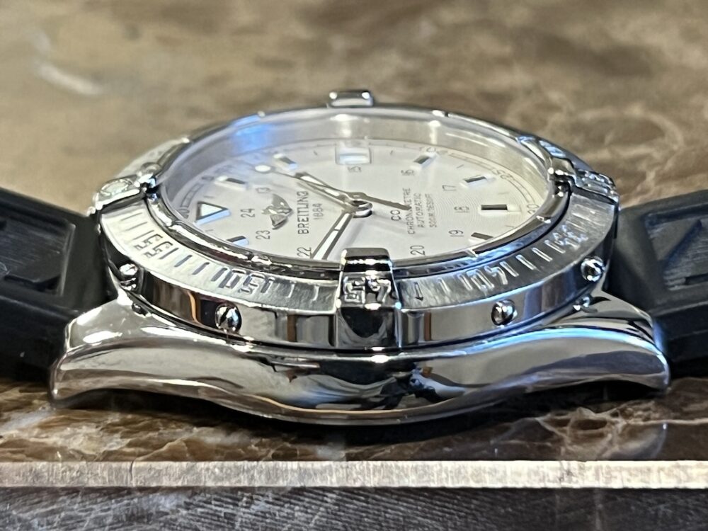 Breitling Colt Automatic 38mm with Silver Concentric Dial on Breitling Rubber Strap A17350