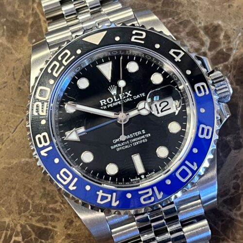 Rolex GMT Master 2 Batgirl 126710BLNR automatic Jubilee black dial blue bezel box papers