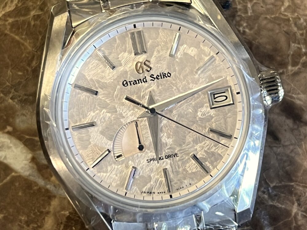 Grand Seiko Elegance Spring Drive with Power Reserve Indicator Pink Snow Flake 40mm Box Papers SBGA413