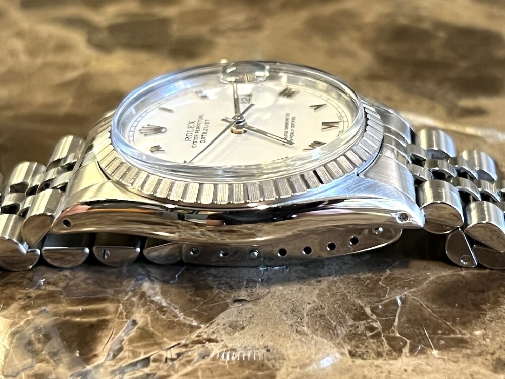 Rolex Oyster Perpetual Datejust 36 Automatic with White Roman Dial Black Hands Jubliee Bracelet model 16030