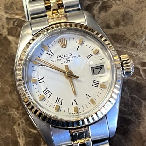 Rolex Lady Datejust 18k Yellow Gold and Steel 26mm Automatic with Jubilee White Dial Bracelet model 6917 Just Serviced