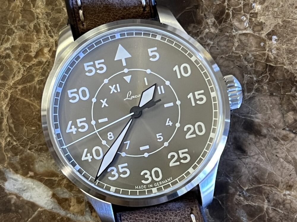 Laco Pilot Watches Basic Aachen 42mm Automatic Taupe California Type B Dial with Box Papers LIMITED TO 200 pcs