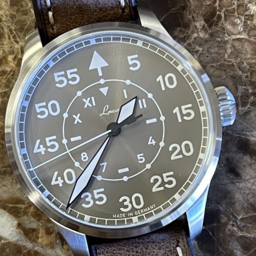 Laco Pilot Watches Basic Aachen 42mm Automatic Taupe California Type B Dial with Box Papers LIMITED TO 200 pcs