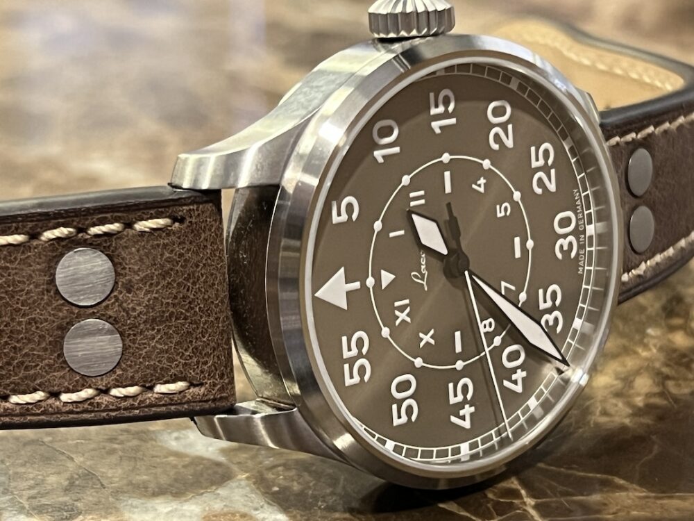 Laco Pilot Watches Basic Aachen 42mm Automatic Taupe California Type B Dial with Box Papers LIMITED TO 200 pcs