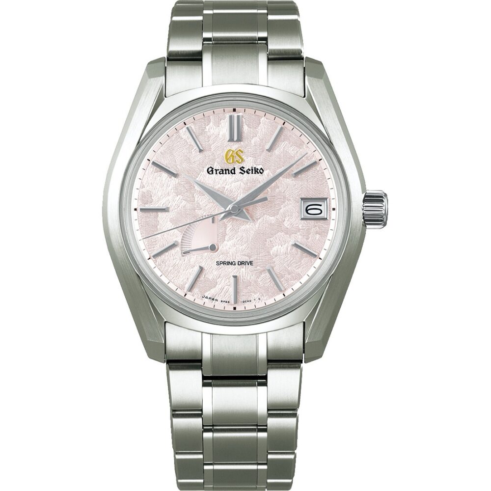 Grand Seiko Elegance Spring Drive with Power Reserve Indicator Pink Snow Flake 40mm Box Papers SBGA413