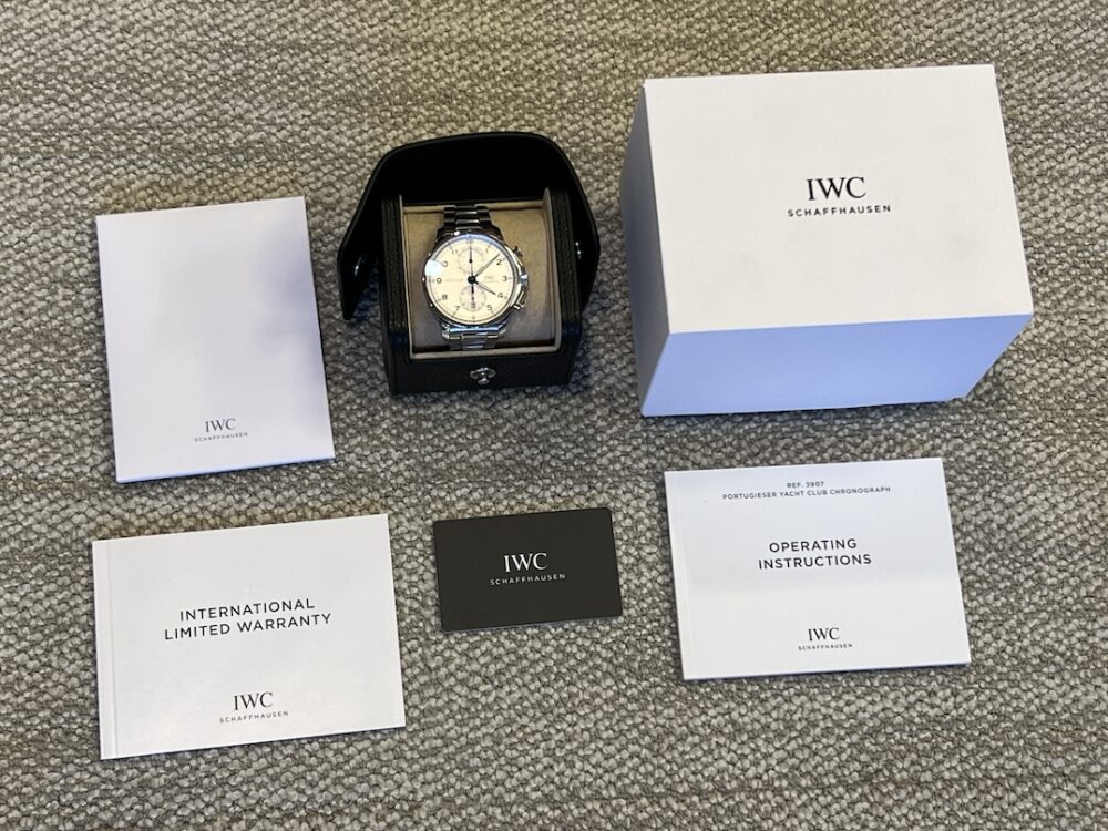 IWC Portugieser Yacht Club Flyback Chronograph 44.6mm Automatic IW390702 with Box Papers Card Year 2024